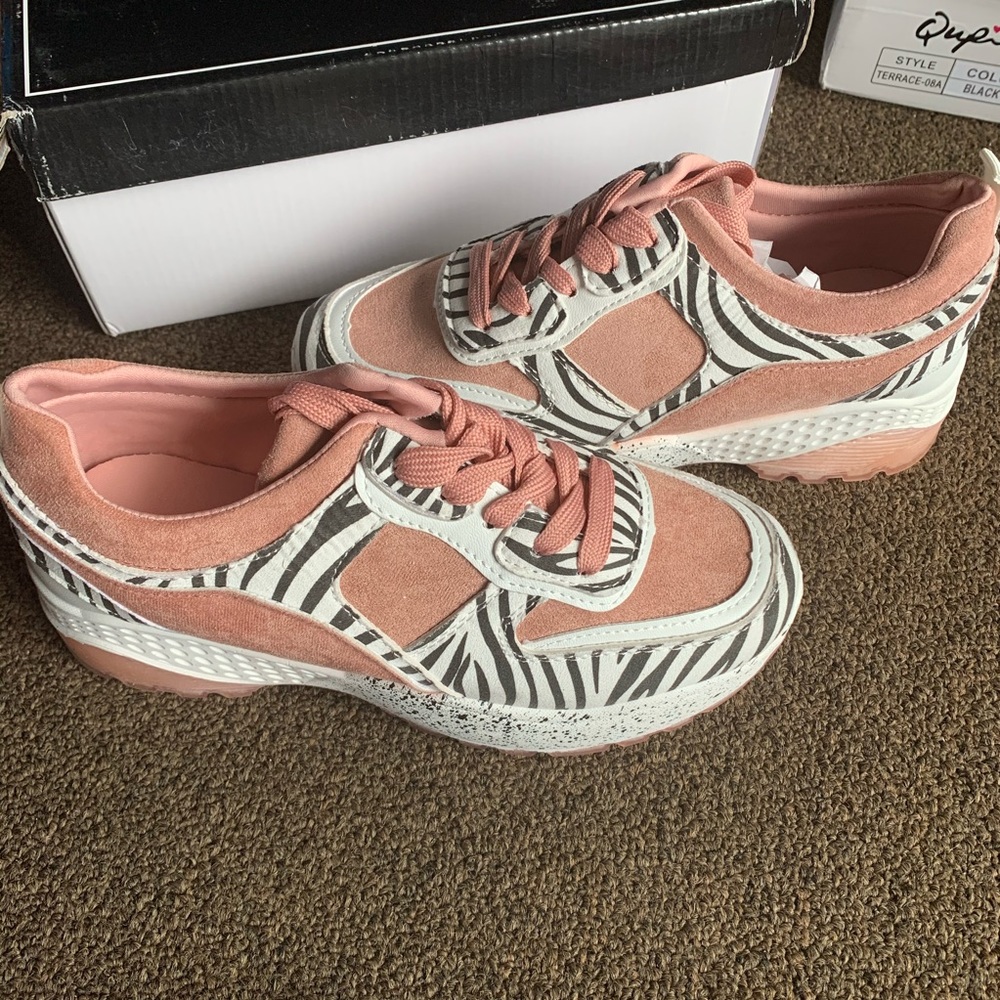 Qupid terrace blush/zebra print‎ sneakers size 7 - Picture 3 of 14